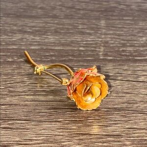 Vintage Metal Gold Rose Brooch